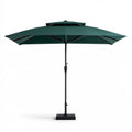 Ciemnozielony parasol ogrodowy z podstawą Ø270 cm, stal i poliester