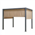 Pergola ogrodowa z 3 roletami bocznymi 300 x 300 x 220 cm Antracytowa/Beżowa