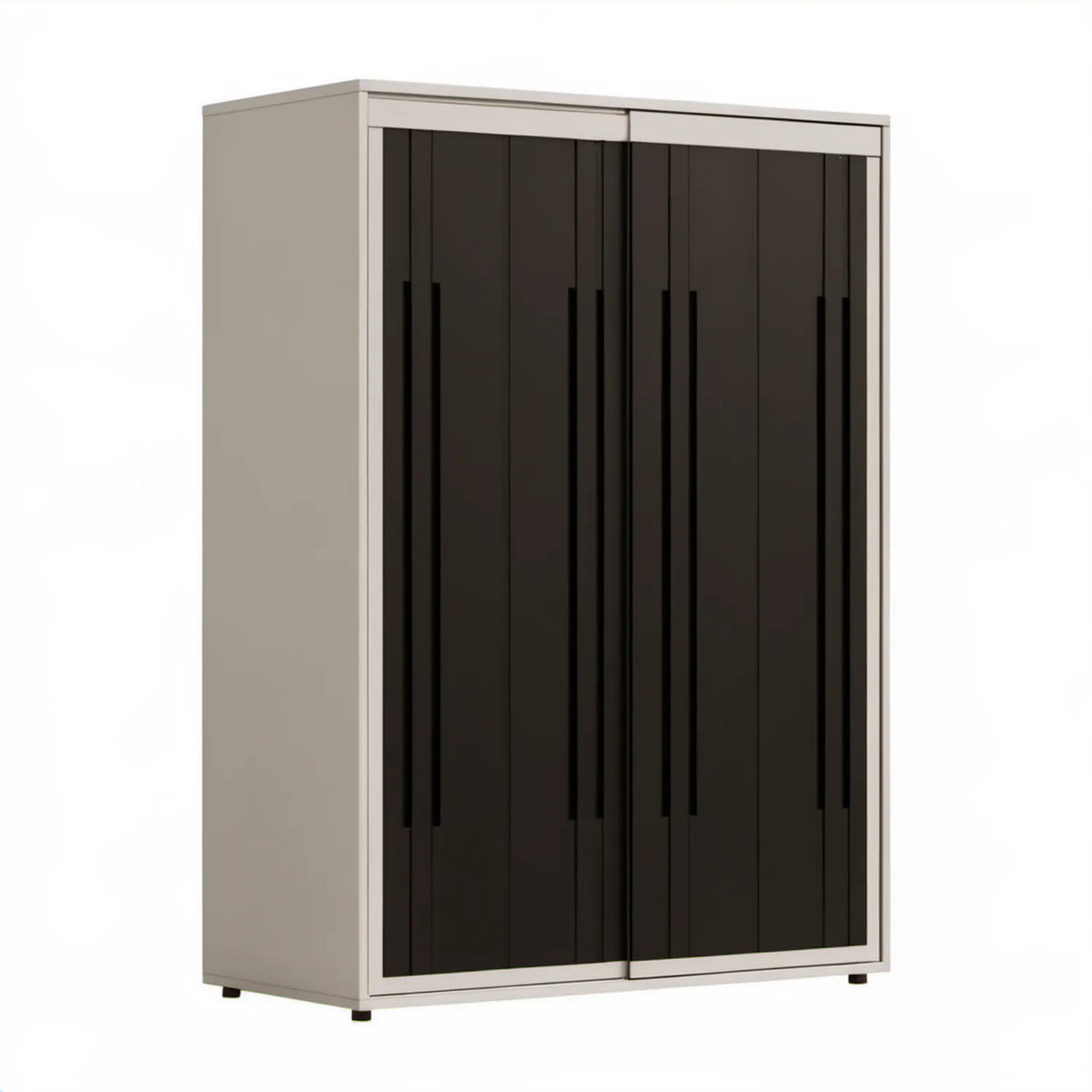 Czterodrzwiowa szafa biało-czarna 120 x 50 x 200 cm z płyty laminowanej