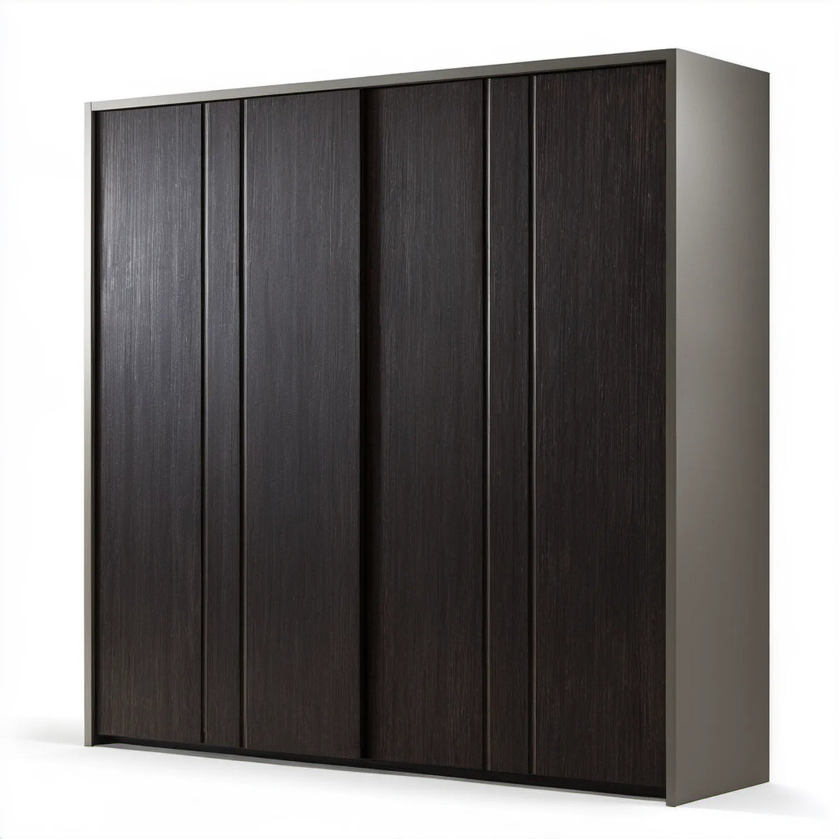 Czarna szafa przesuwna 200 x 60 x 220 cm z laminowanej płyty meblowej