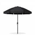 Czarny parasol ogrodowy okrągły Ø 270 cm z korbą, poliester i stal