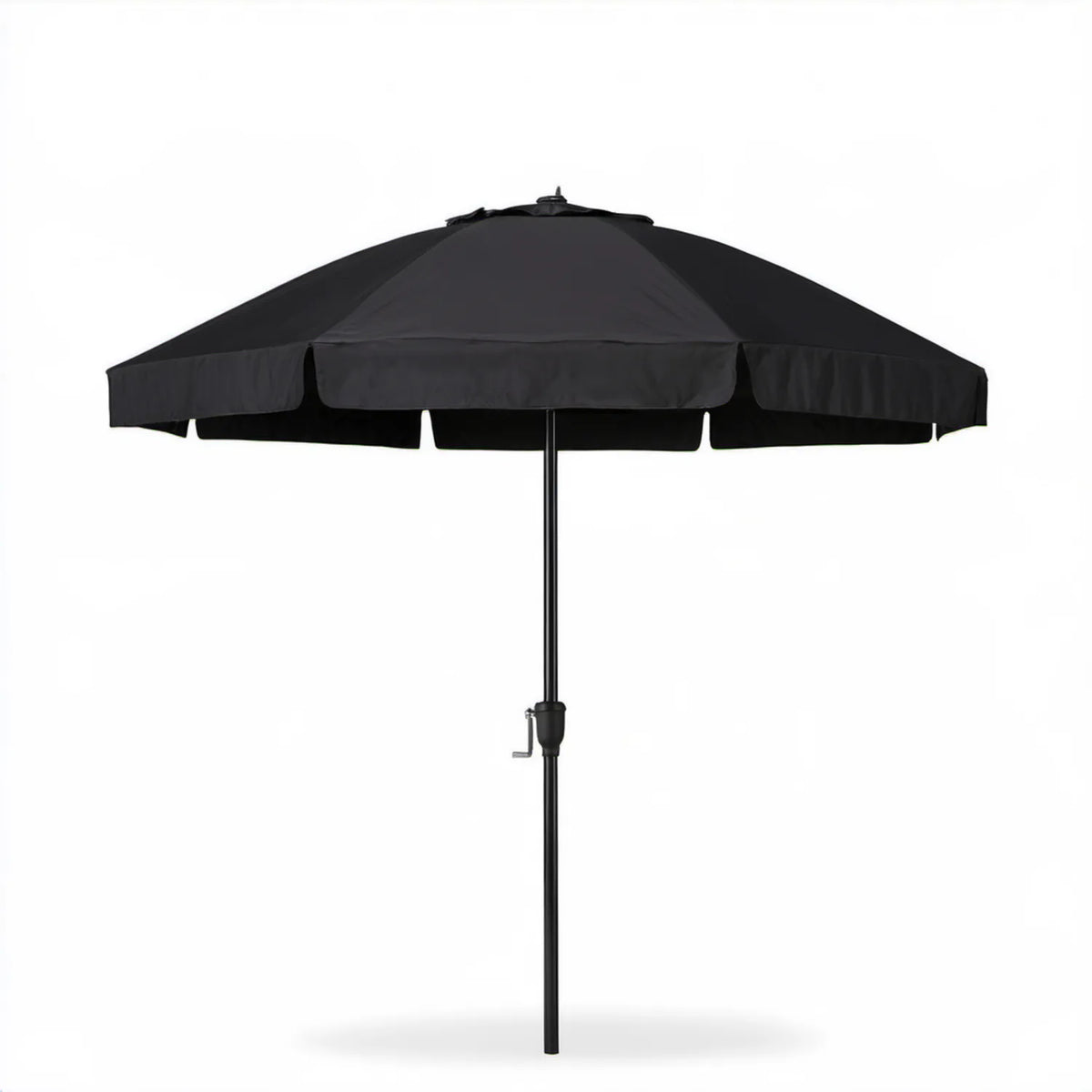 Czarny parasol ogrodowy okrągły Ø 270 cm z korbą, poliester i stal