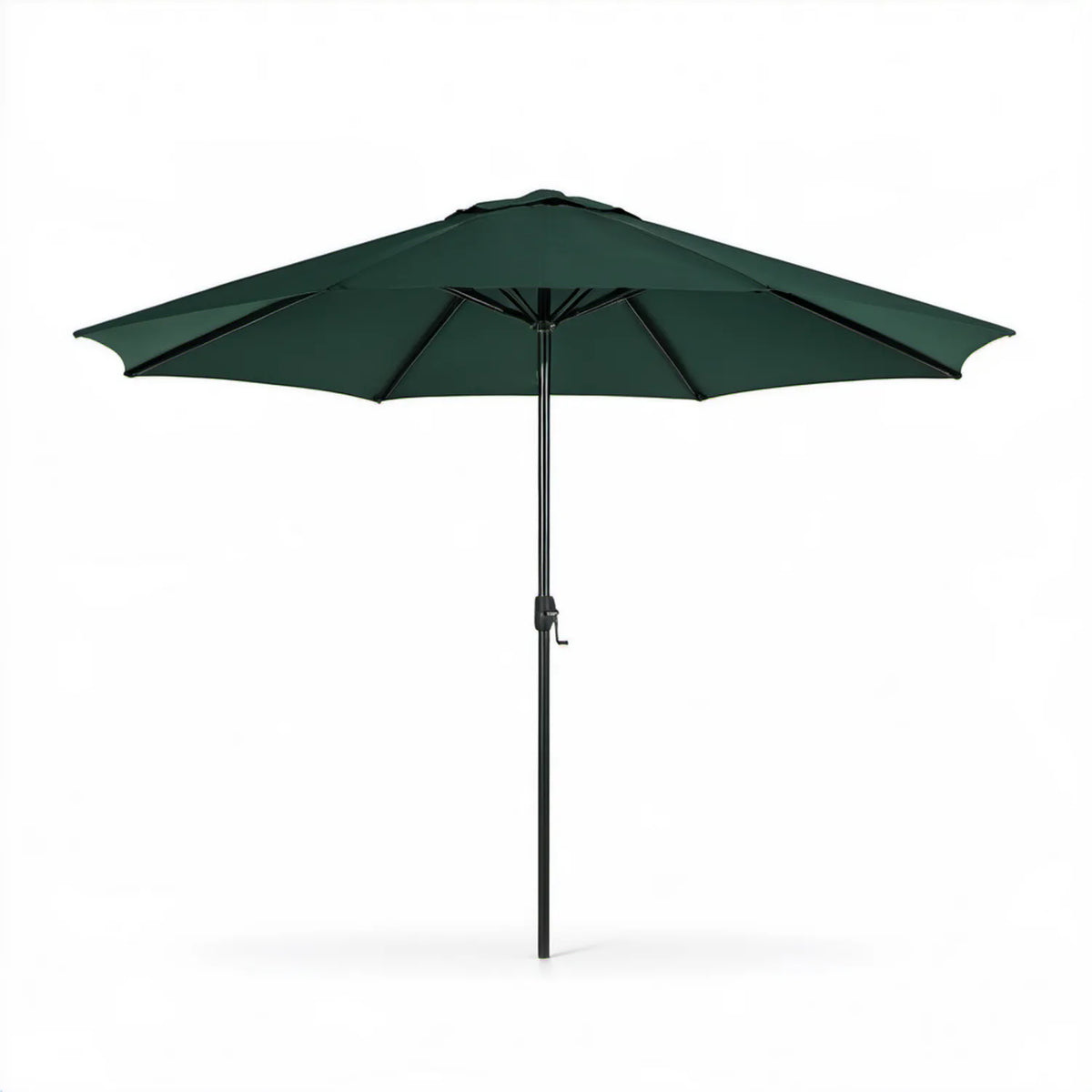 Ośmiokątny parasol ogrodowy 270 cm ciemnozielony/czarny z korbą