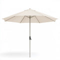 Okrągły parasol ogrodowy Ø300 cm, wys. 245 cm, kremowo-szary, aluminium i poliester