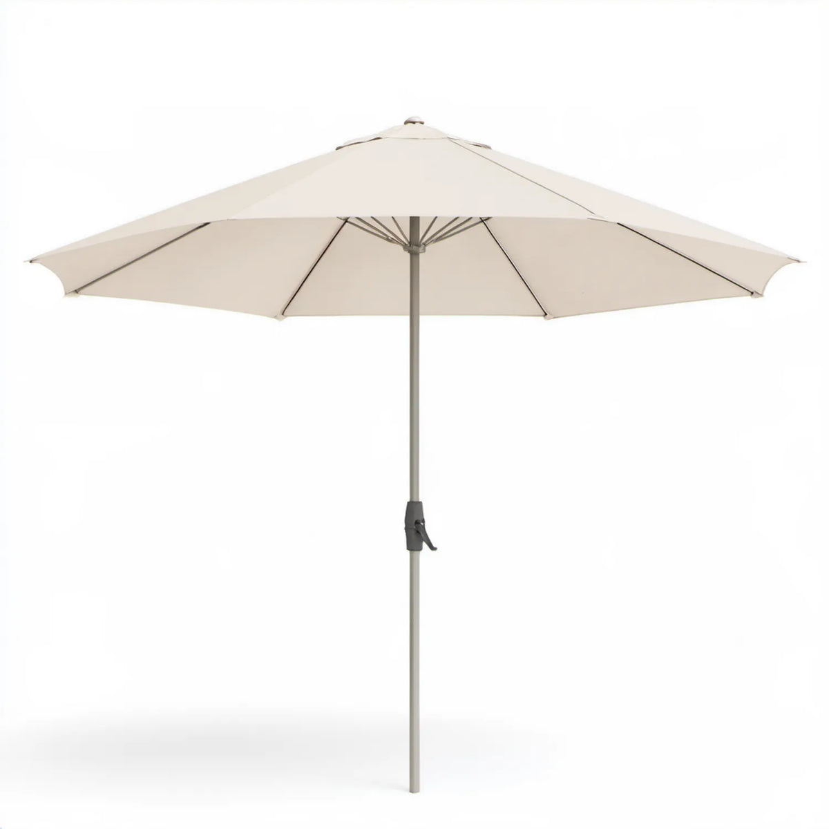 Okrągły parasol ogrodowy Ø300 cm, wys. 245 cm, kremowo-szary, aluminium i poliester