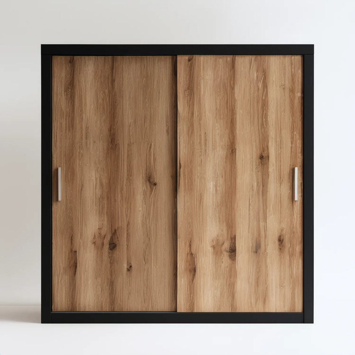 Szafa przesuwna 180 x 60 x 200 cm Dąb Naturalny/Czarny