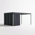 Pergola ogrodowa z zasłonami, antracytowa/ciemnoszara, 400 x 300 x 230 cm