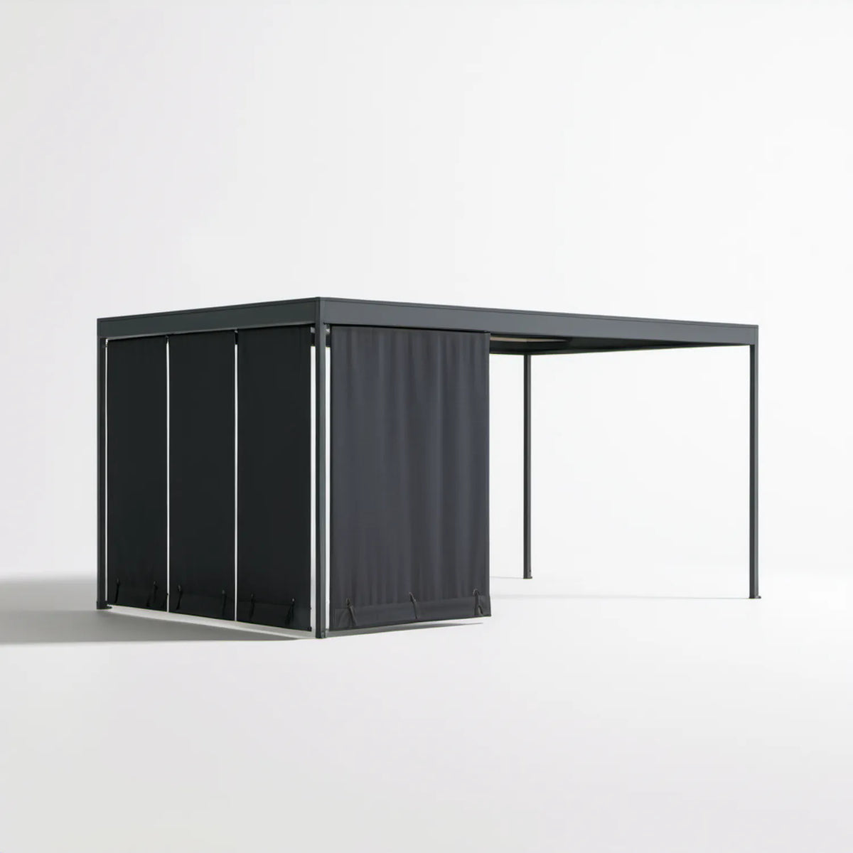 Pergola ogrodowa z zasłonami, antracytowa/ciemnoszara, 400 x 300 x 230 cm