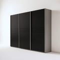 Czarna/antracytowa szafa przesuwna 250 x 62 x 215 cm z 3 drzwiami